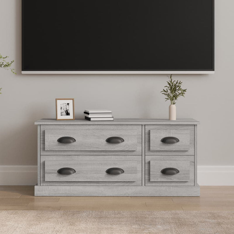 Tv-meubel 100x35,5x45 cm bewerkt hout grijs sonoma eikenkleurig MeubelReus