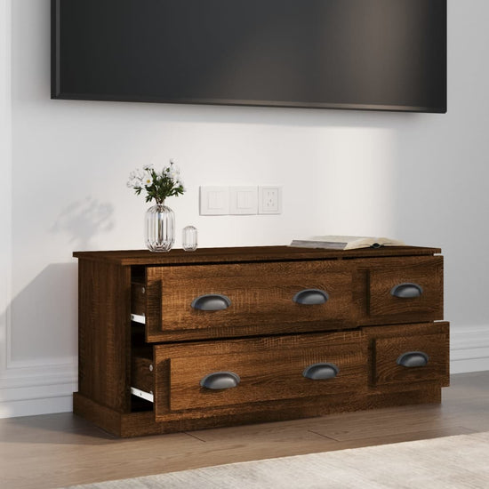 Tv-meubel 100x35,5x45 cm bewerkt hout bruin eikenkleur MeubelReus