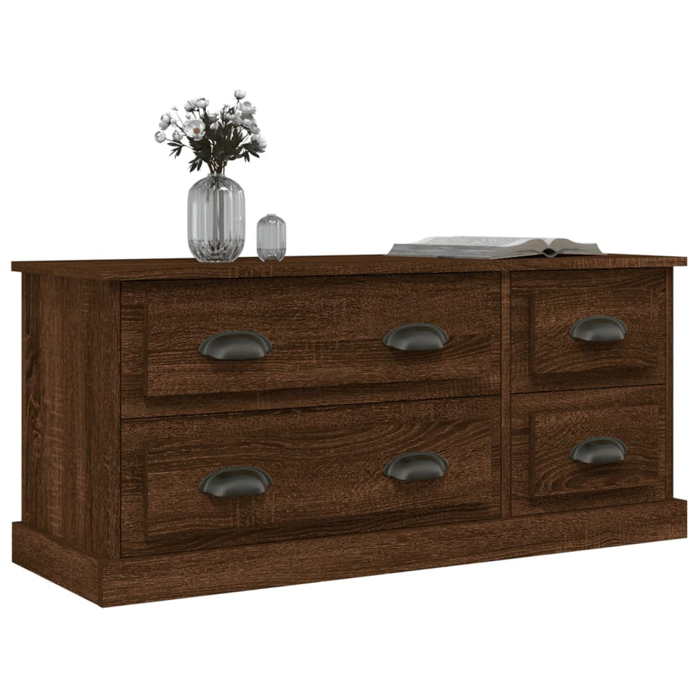 Tv-meubel 100x35,5x45 cm bewerkt hout bruin eikenkleur MeubelReus