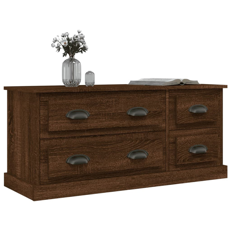Tv-meubel 100x35,5x45 cm bewerkt hout bruin eikenkleur MeubelReus