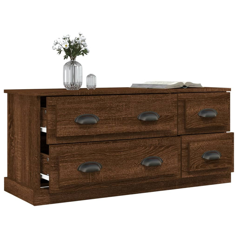 Tv-meubel 100x35,5x45 cm bewerkt hout bruin eikenkleur MeubelReus