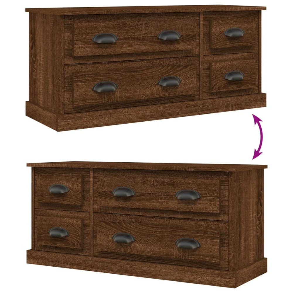 Tv-meubel 100x35,5x45 cm bewerkt hout bruin eikenkleur MeubelReus