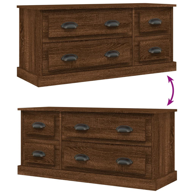 Tv-meubel 100x35,5x45 cm bewerkt hout bruin eikenkleur MeubelReus