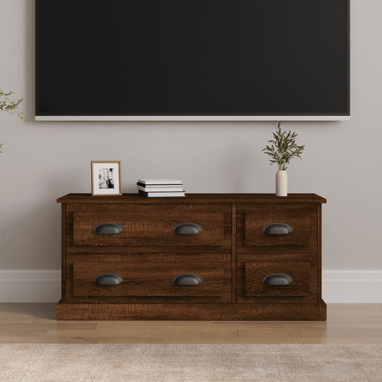 Tv-meubel 100x35,5x45 cm bewerkt hout bruin eikenkleur MeubelReus