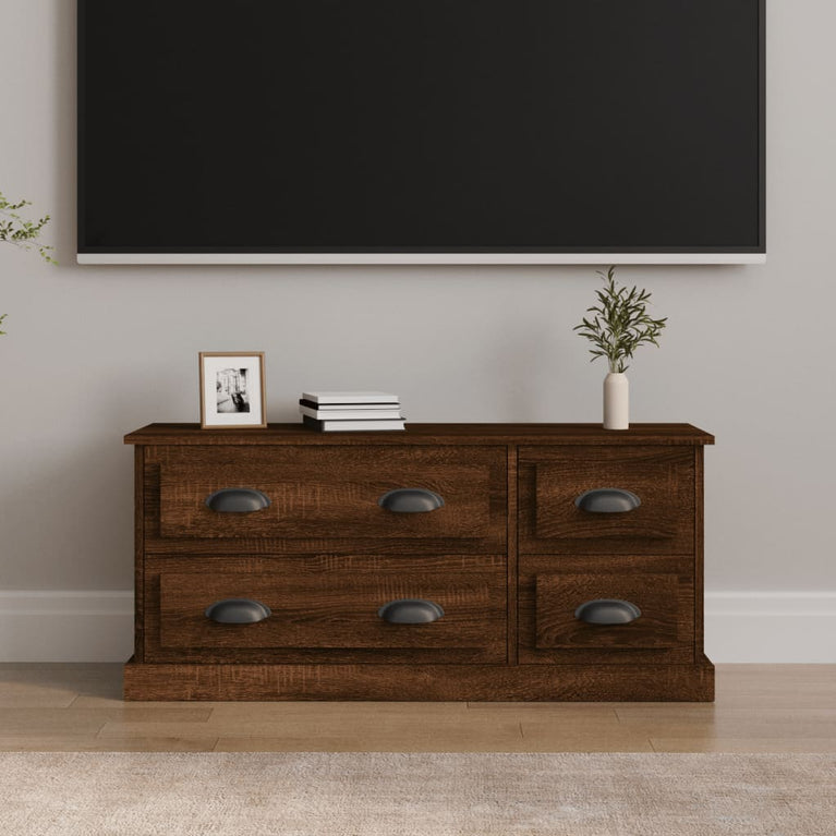 Tv-meubel 100x35,5x45 cm bewerkt hout bruin eikenkleur MeubelReus