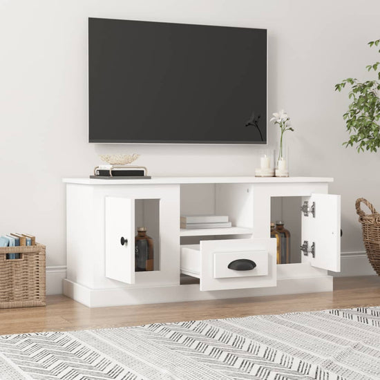 Tv-meubel 100x35,5x45 cm bewerkt hout wit MeubelReus
