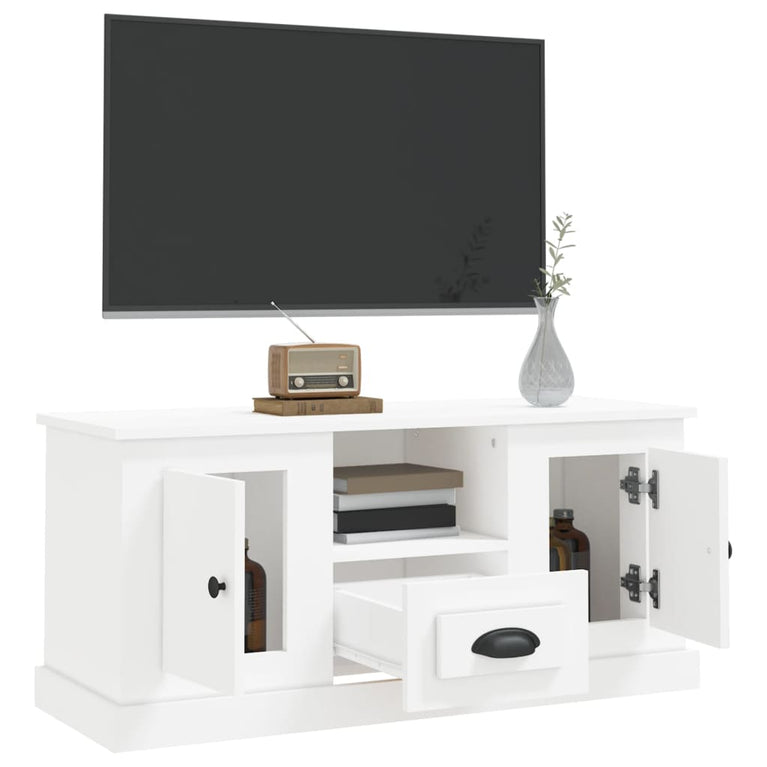 Tv-meubel 100x35,5x45 cm bewerkt hout wit MeubelReus