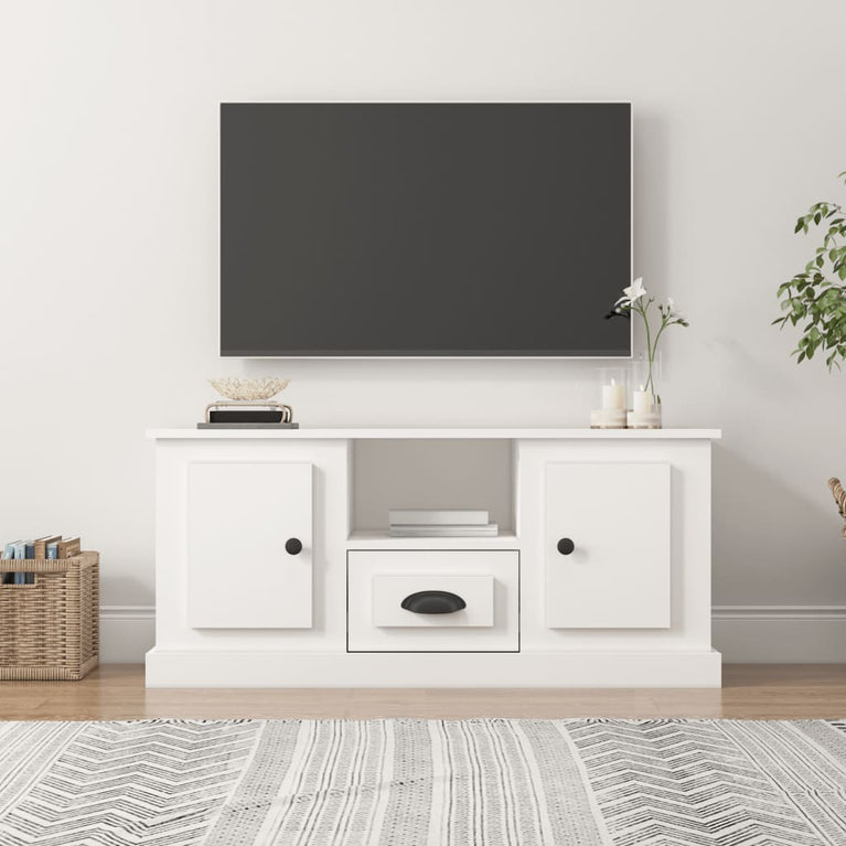 Tv-meubel 100x35,5x45 cm bewerkt hout wit MeubelReus