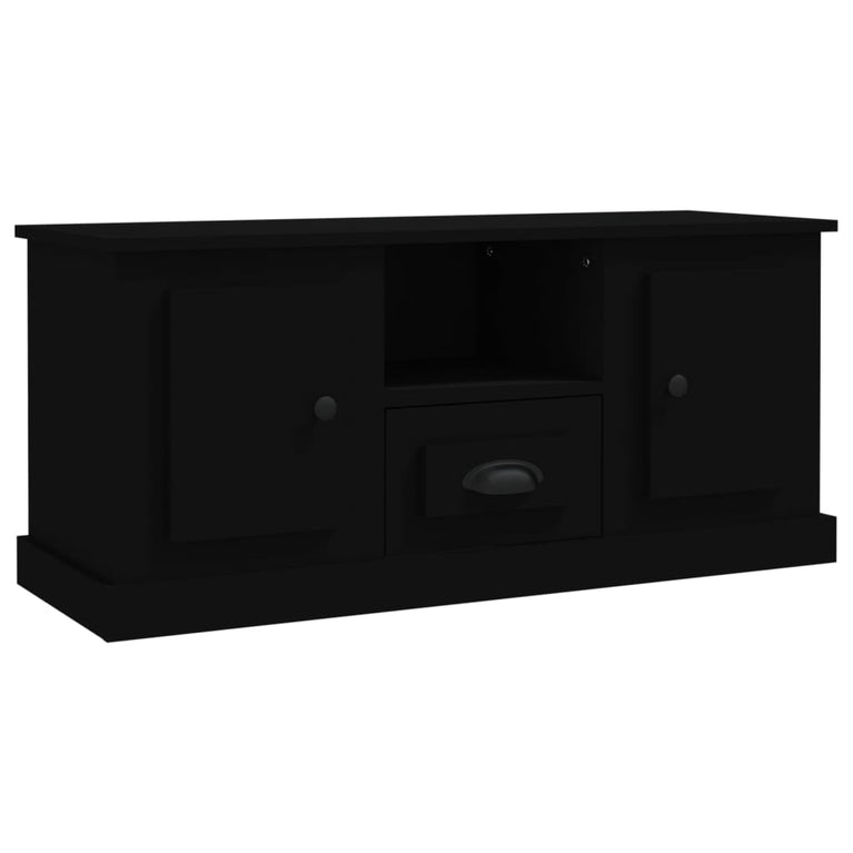 Tv-meubel 100x35,5x45 cm bewerkt hout zwart MeubelReus