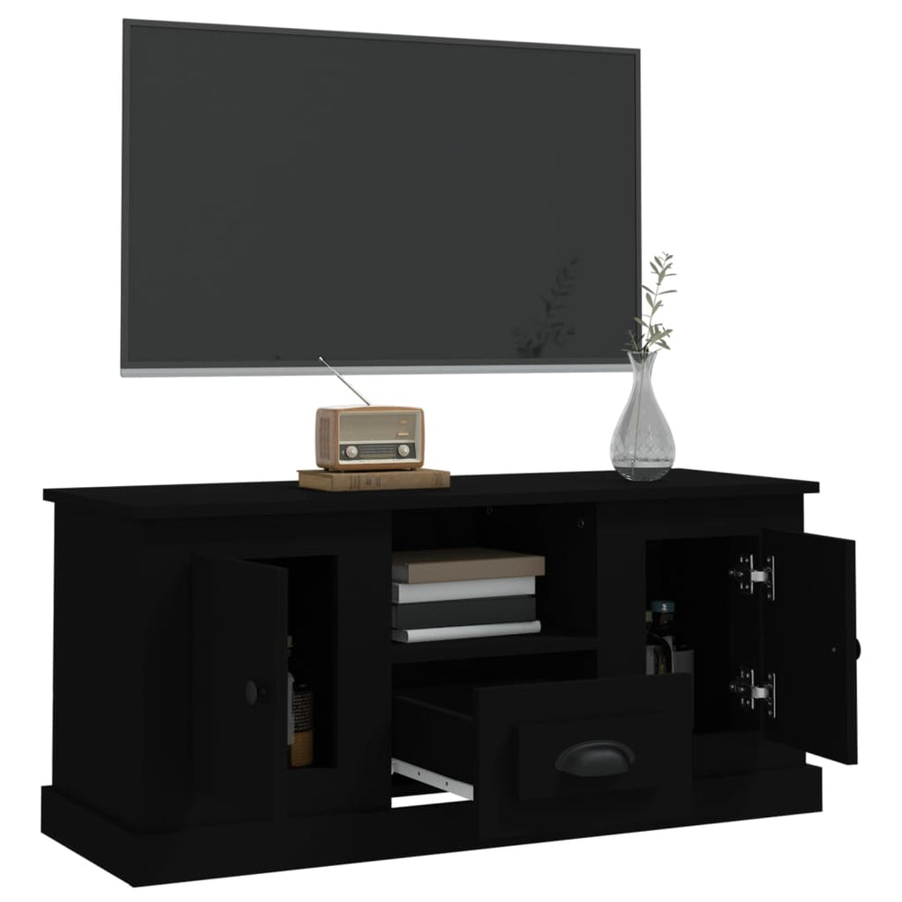 Tv-meubel 100x35,5x45 cm bewerkt hout zwart MeubelReus