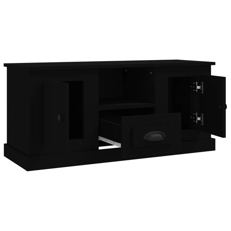 Tv-meubel 100x35,5x45 cm bewerkt hout zwart MeubelReus