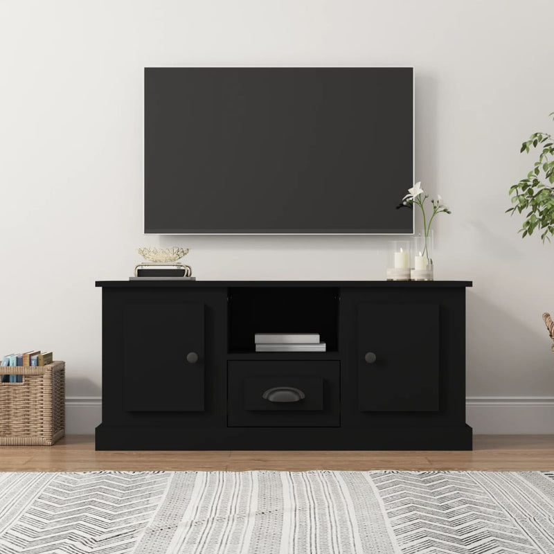 Tv-meubel 100x35,5x45 cm bewerkt hout zwart MeubelReus