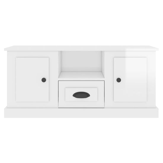Tv-meubel 100x35,5x45 cm bewerkt hout hoogglans wit MeubelReus