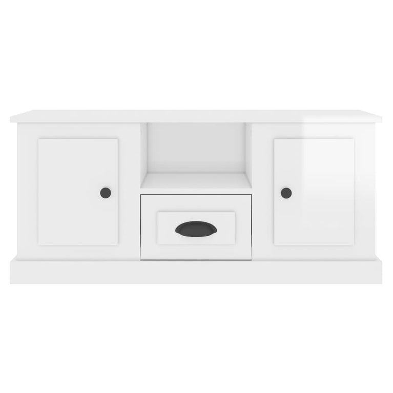 Tv-meubel 100x35,5x45 cm bewerkt hout hoogglans wit MeubelReus