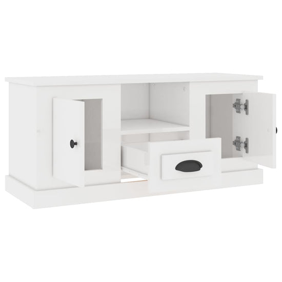 Tv-meubel 100x35,5x45 cm bewerkt hout hoogglans wit MeubelReus