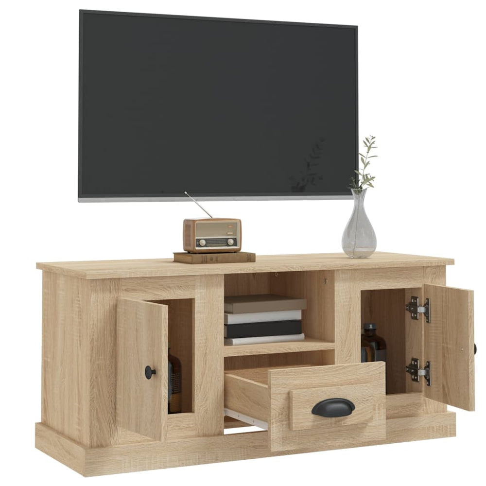 Tv-meubel 100x35,5x45 cm bewerkt hout sonoma eikenkleurig MeubelReus