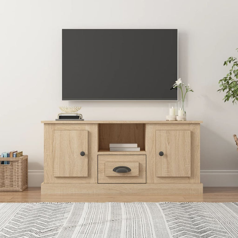Tv-meubel 100x35,5x45 cm bewerkt hout sonoma eikenkleurig MeubelReus