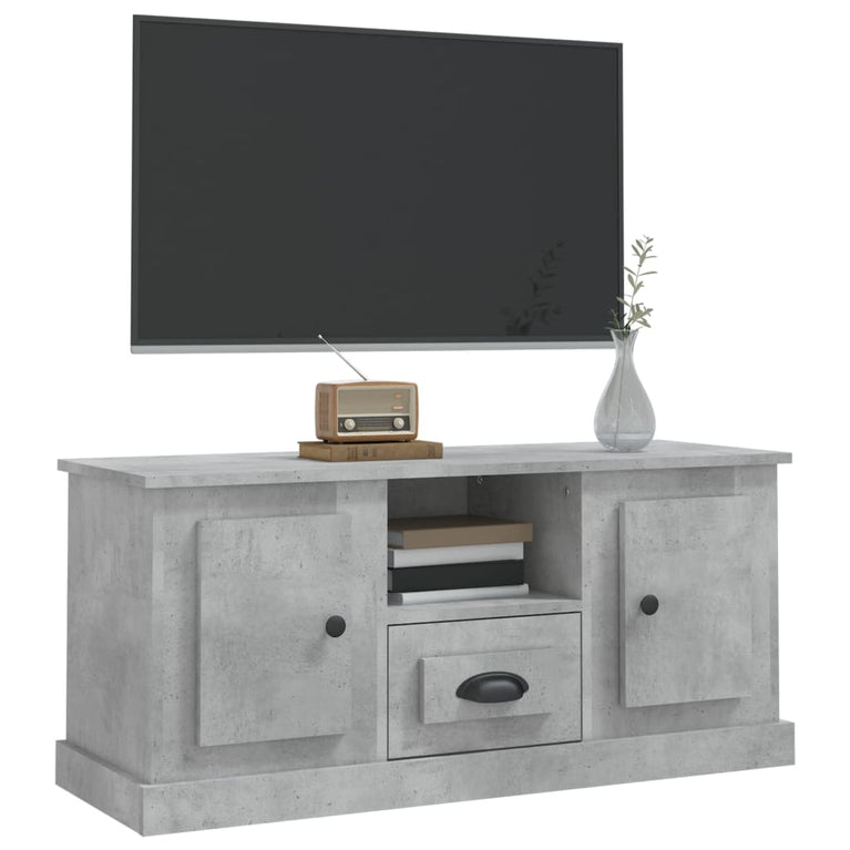 Tv-meubel 100x35,5x45 cm bewerkt hout betongrijs MeubelReus