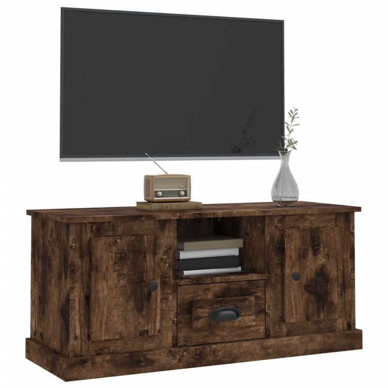 Tv-meubel 100x35,5x45 cm bewerkt hout gerookt eikenkleurig MeubelReus