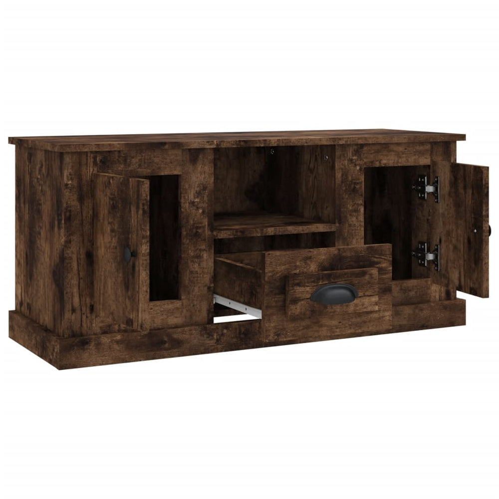 Tv-meubel 100x35,5x45 cm bewerkt hout gerookt eikenkleurig MeubelReus