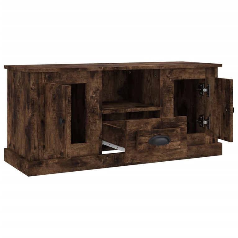 Tv-meubel 100x35,5x45 cm bewerkt hout gerookt eikenkleurig MeubelReus