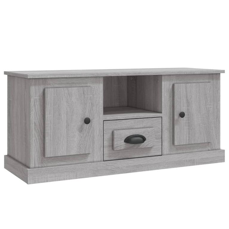 Tv-meubel 100x35,5x45 cm bewerkt hout grijs sonoma eikenkleurig MeubelReus