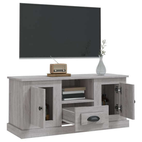 Tv-meubel 100x35,5x45 cm bewerkt hout grijs sonoma eikenkleurig MeubelReus