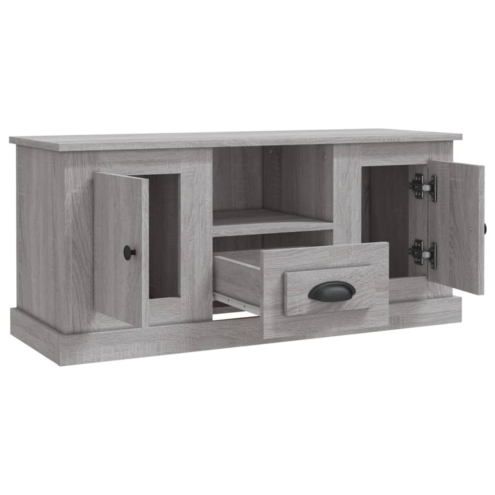 Tv-meubel 100x35,5x45 cm bewerkt hout grijs sonoma eikenkleurig MeubelReus
