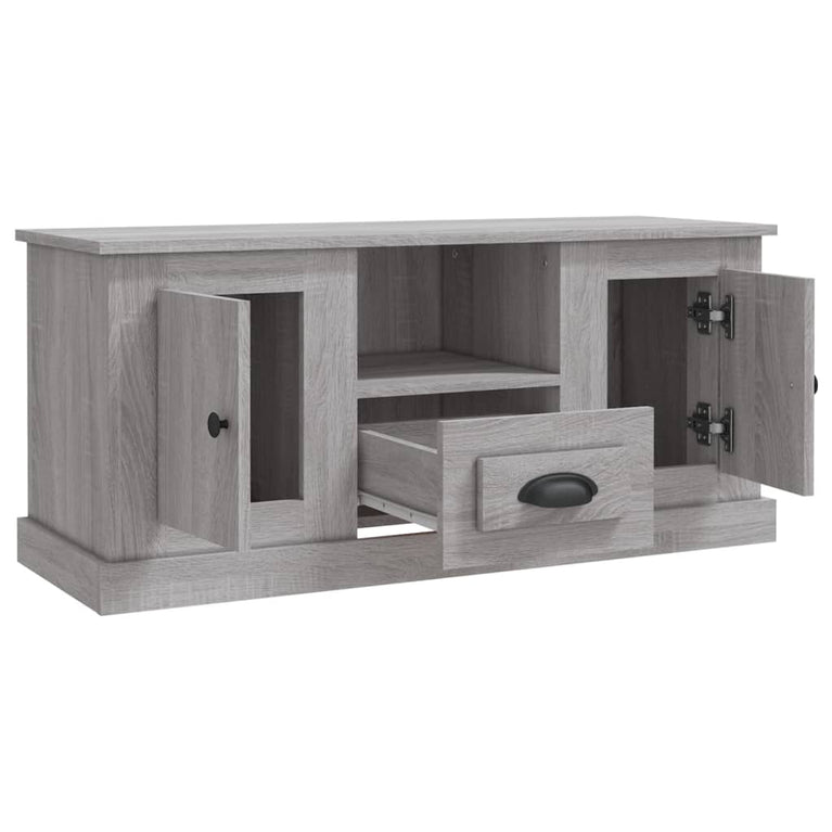 Tv-meubel 100x35,5x45 cm bewerkt hout grijs sonoma eikenkleurig MeubelReus