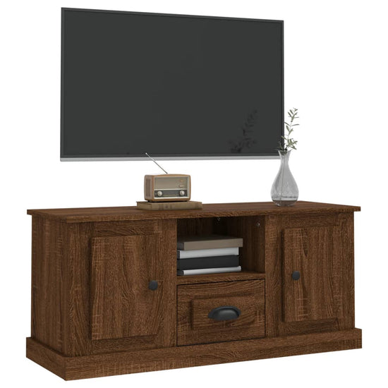 Tv-meubel 100x35,5x45 cm bewerkt hout bruin eikenkleur MeubelReus