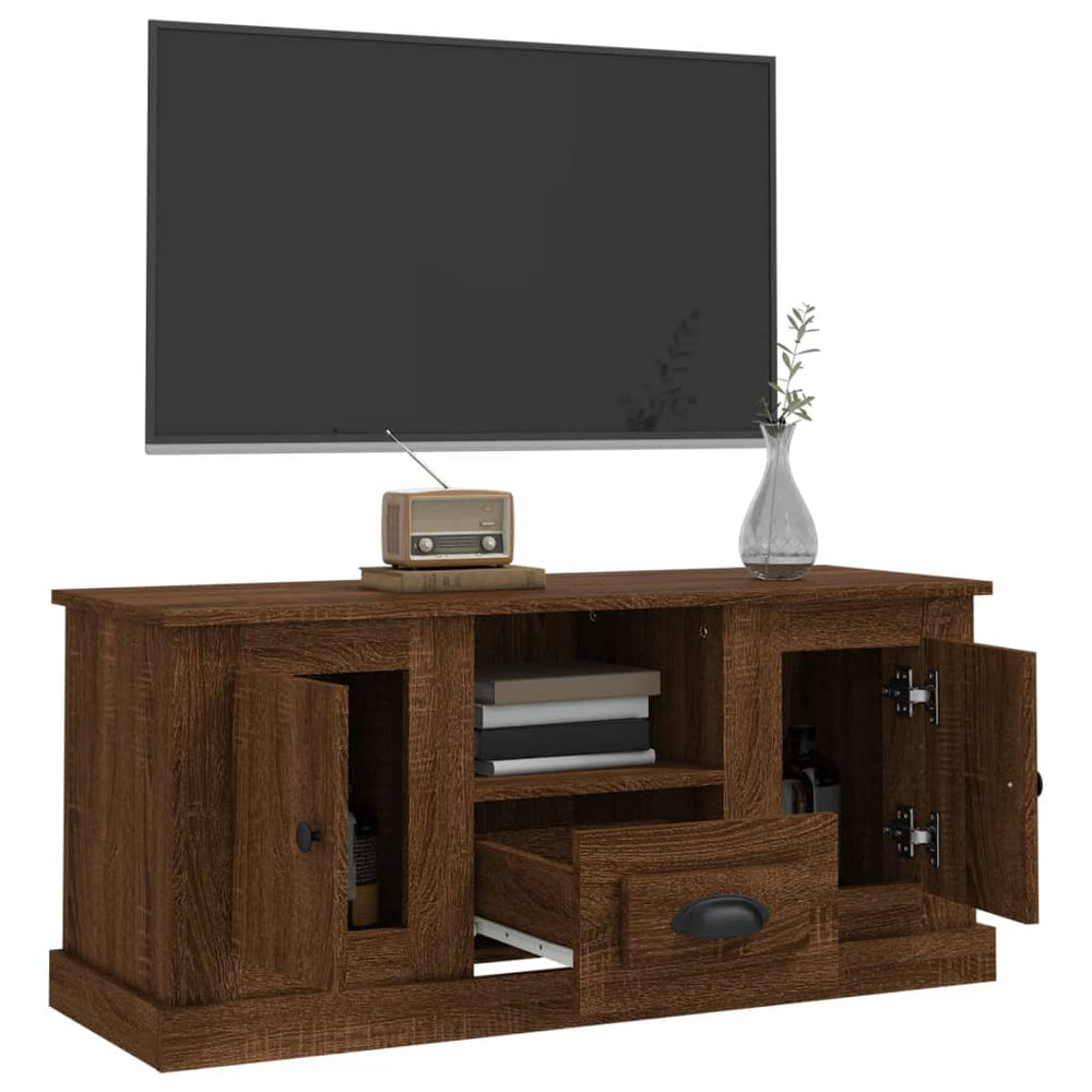 Tv-meubel 100x35,5x45 cm bewerkt hout bruin eikenkleur MeubelReus