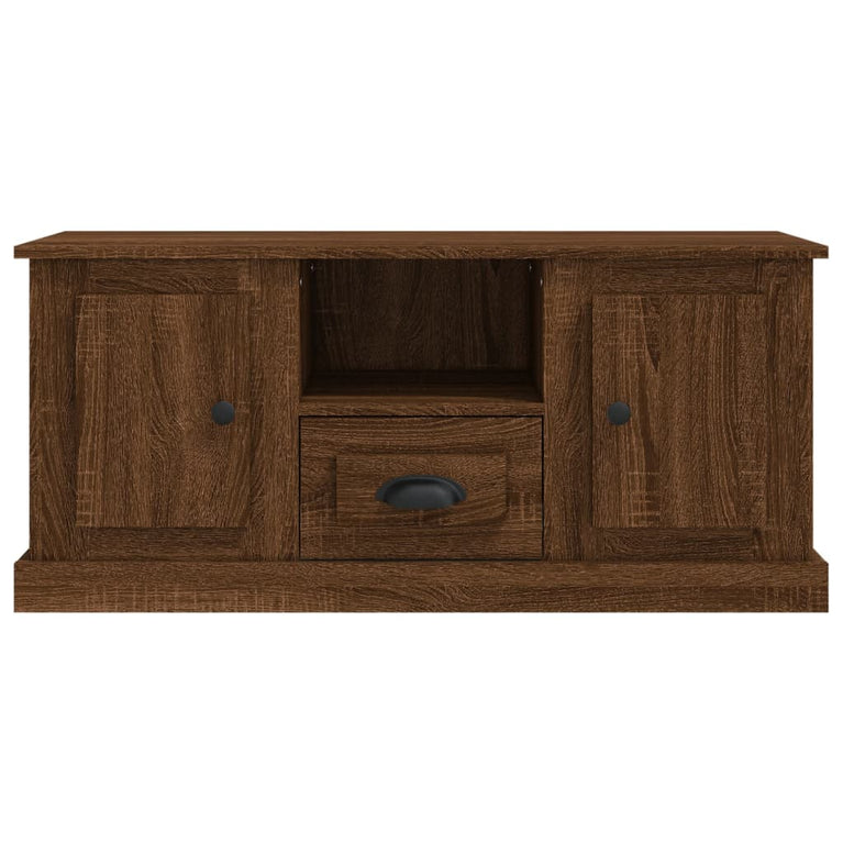 Tv-meubel 100x35,5x45 cm bewerkt hout bruin eikenkleur MeubelReus