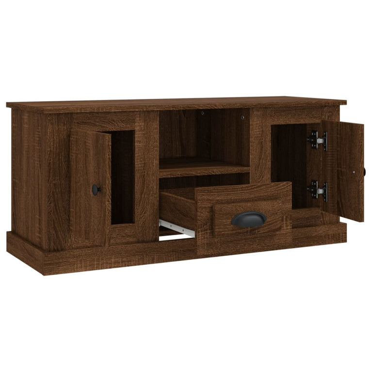 Tv-meubel 100x35,5x45 cm bewerkt hout bruin eikenkleur MeubelReus