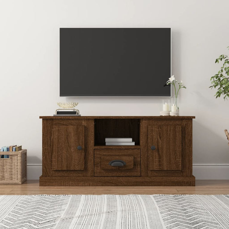 Tv-meubel 100x35,5x45 cm bewerkt hout bruin eikenkleur MeubelReus