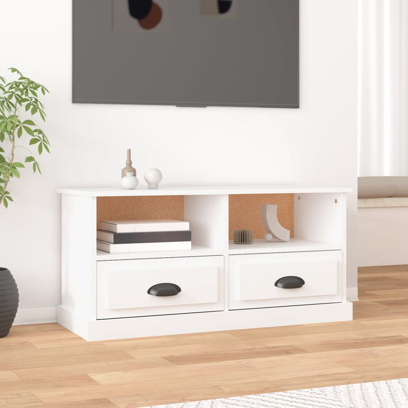 Tv-meubel 93x35,5x45 cm bewerkt hout wit MeubelReus