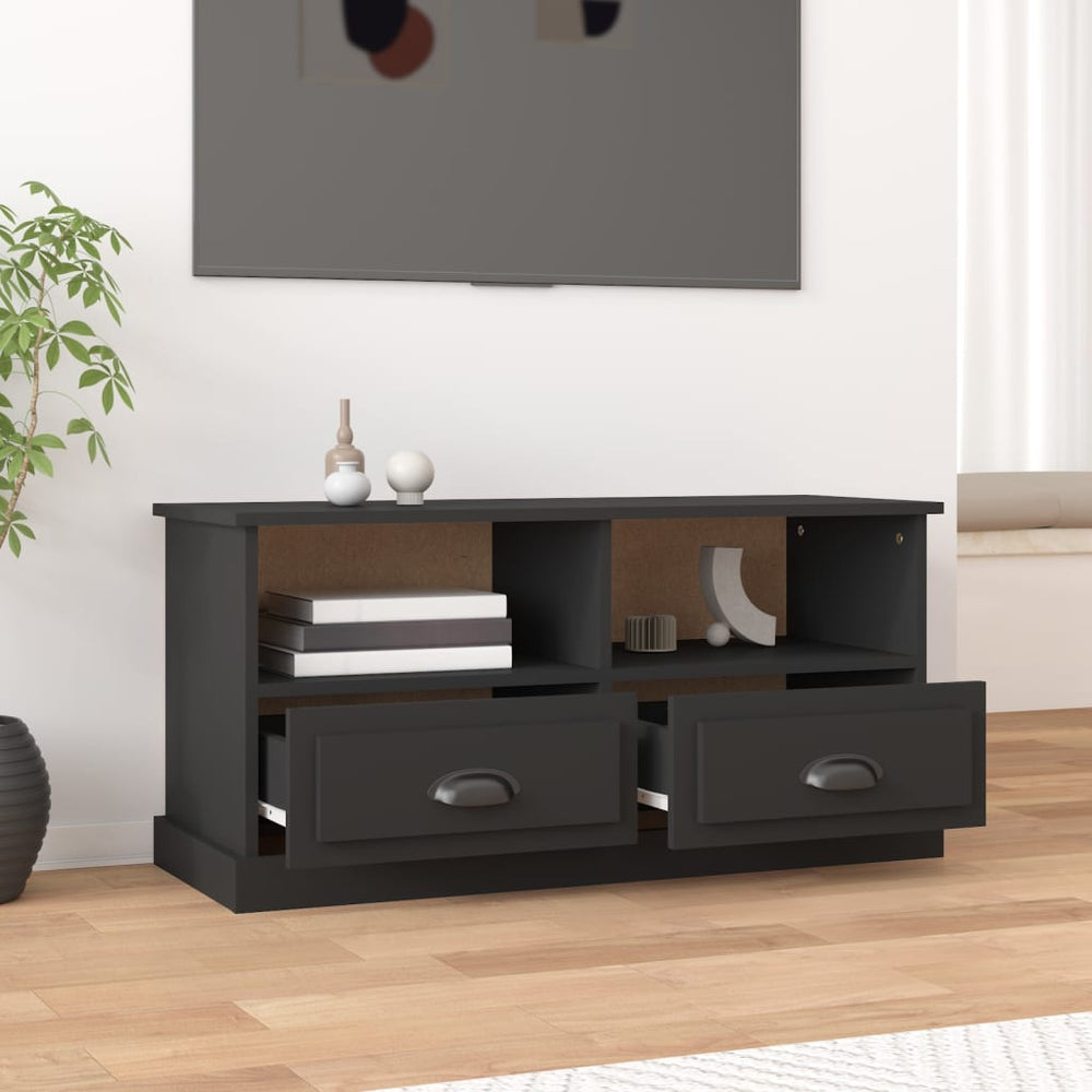 Tv-meubel 93x35,5x45 cm bewerkt hout zwart MeubelReus