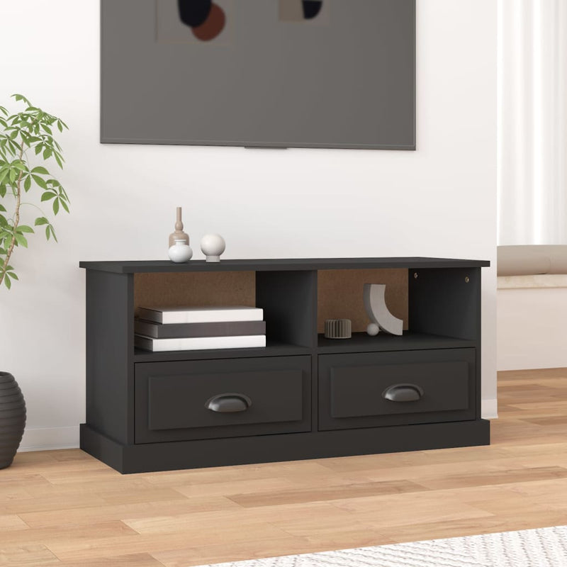Tv-meubel 93x35,5x45 cm bewerkt hout zwart MeubelReus