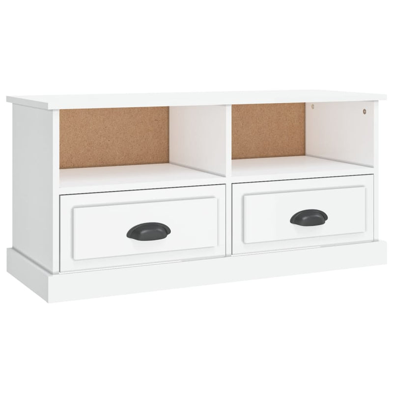 Tv-meubel 93x35,5x45 cm bewerkt hout hoogglans wit MeubelReus