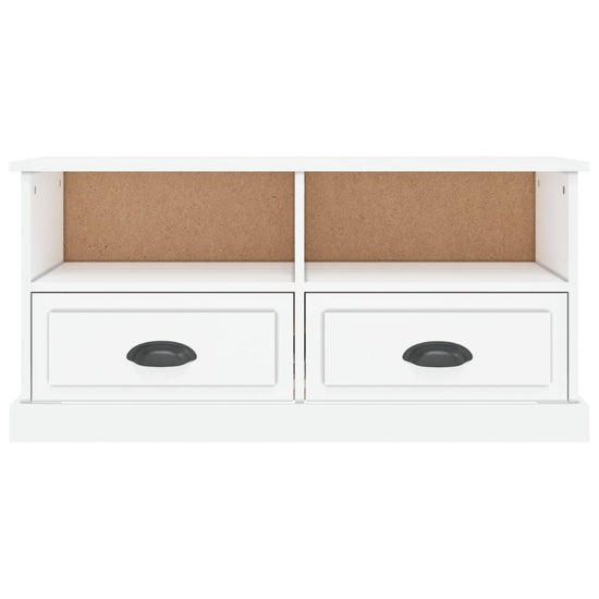 Tv-meubel 93x35,5x45 cm bewerkt hout hoogglans wit MeubelReus