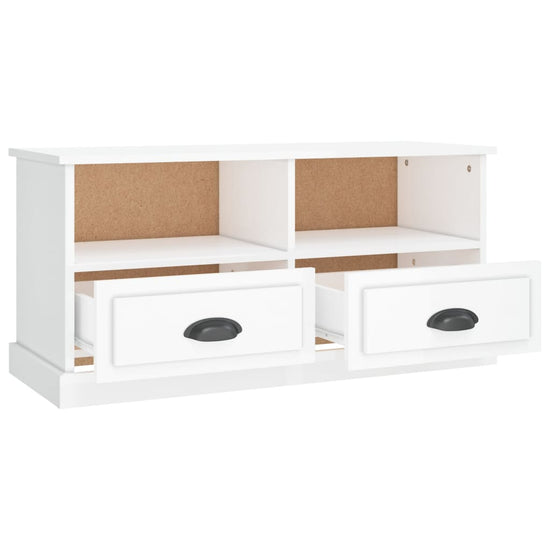 Tv-meubel 93x35,5x45 cm bewerkt hout hoogglans wit MeubelReus