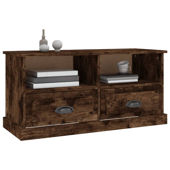 Tv-meubel 93x35,5x45 cm bewerkt hout gerookt eikenkleurig MeubelReus