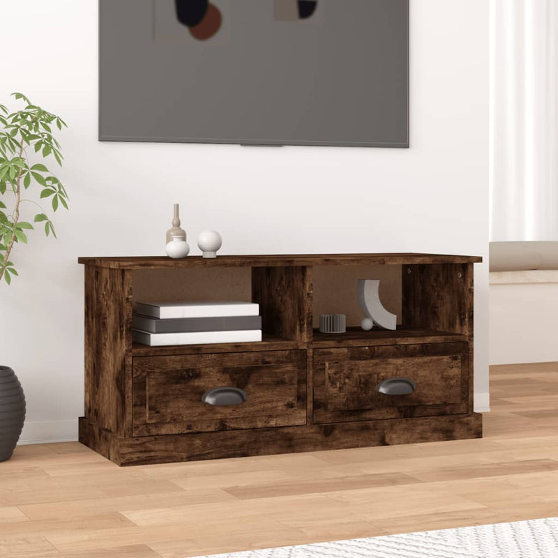 Tv-meubel 93x35,5x45 cm bewerkt hout gerookt eikenkleurig MeubelReus