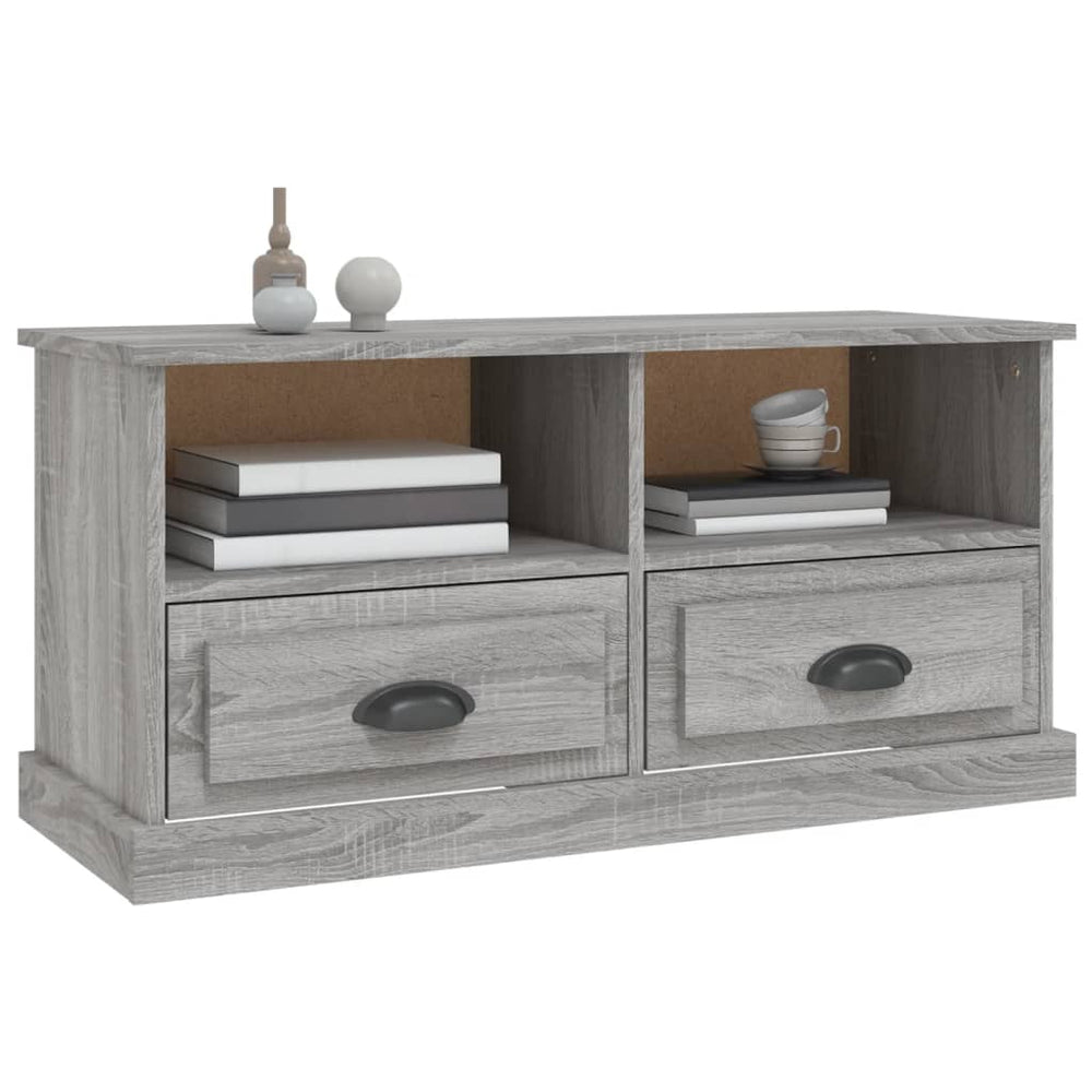Tv-meubel 93x35,5x45 cm bewerkt hout grijs sonoma eikenkleurig MeubelReus
