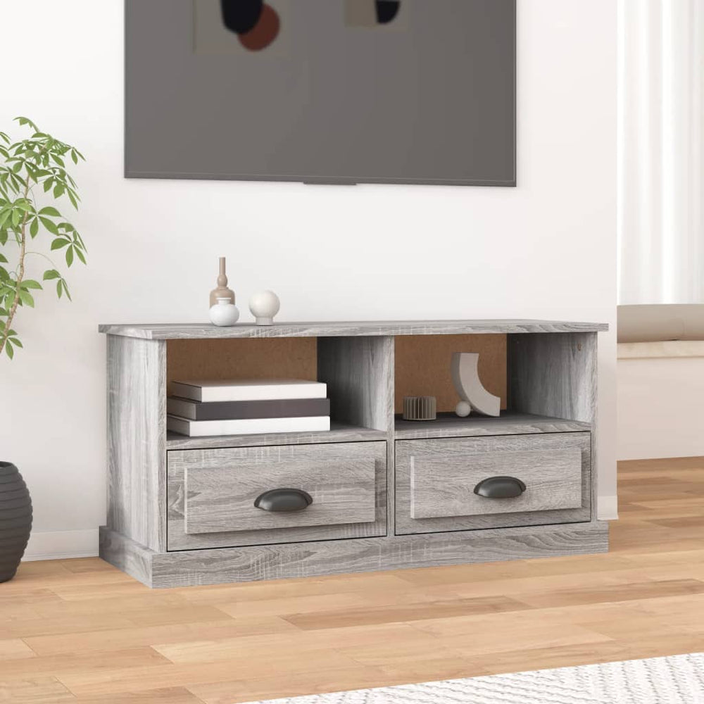 Tv-meubel 93x35,5x45 cm bewerkt hout grijs sonoma eikenkleurig MeubelReus