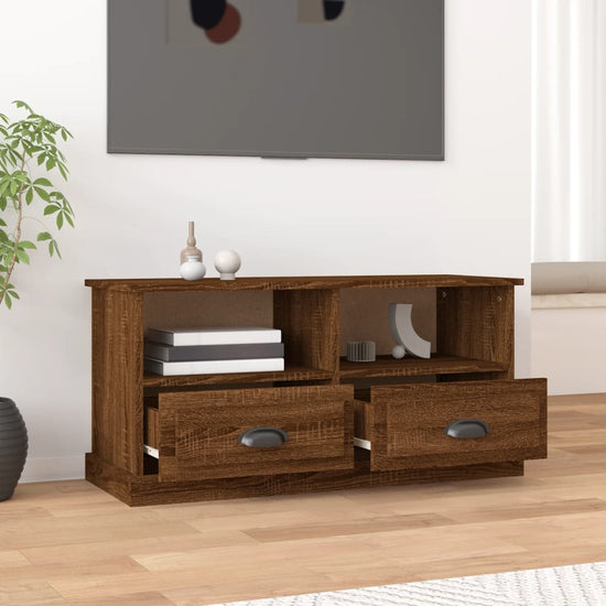 Tv-meubel 93x35,5x45 cm bewerkt hout bruin eikenkleur MeubelReus