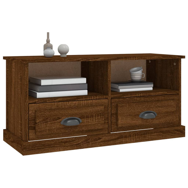 Tv-meubel 93x35,5x45 cm bewerkt hout bruin eikenkleur MeubelReus