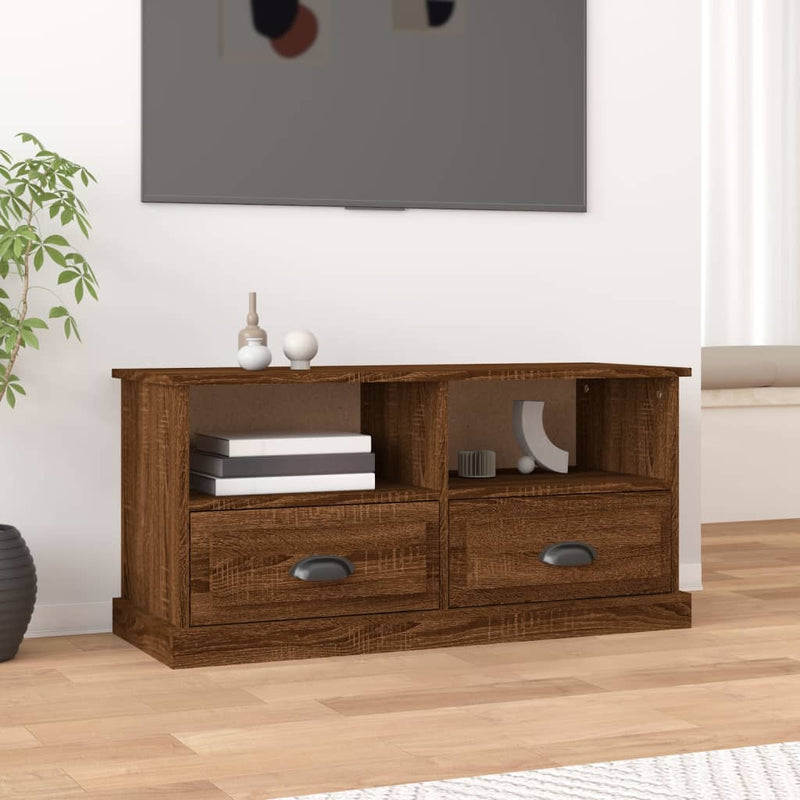 Tv-meubel 93x35,5x45 cm bewerkt hout bruin eikenkleur MeubelReus