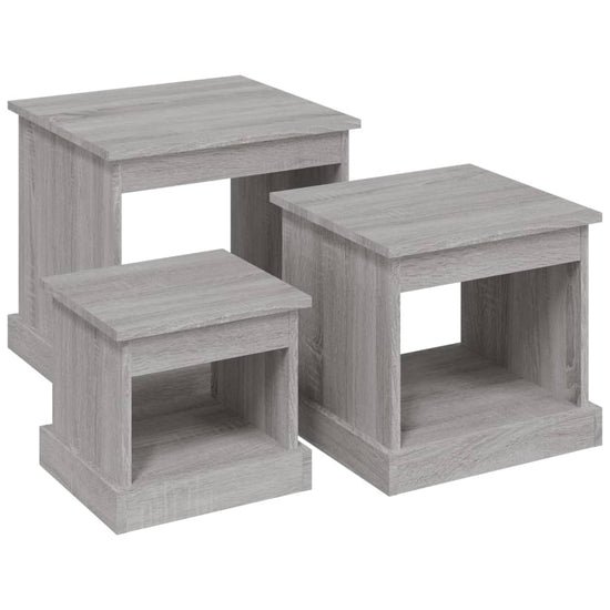 3-delige Tafeltjesset bewerkt hout grijs sonoma eikenkleurig MeubelReus