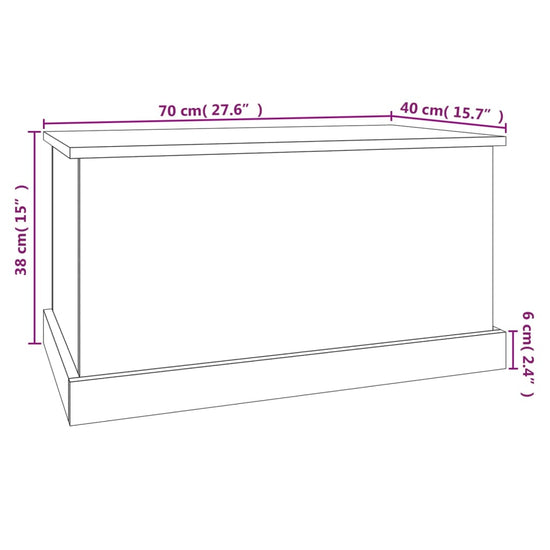 Opbergbox 70x40x38 cm bewerkt hout wit MeubelReus