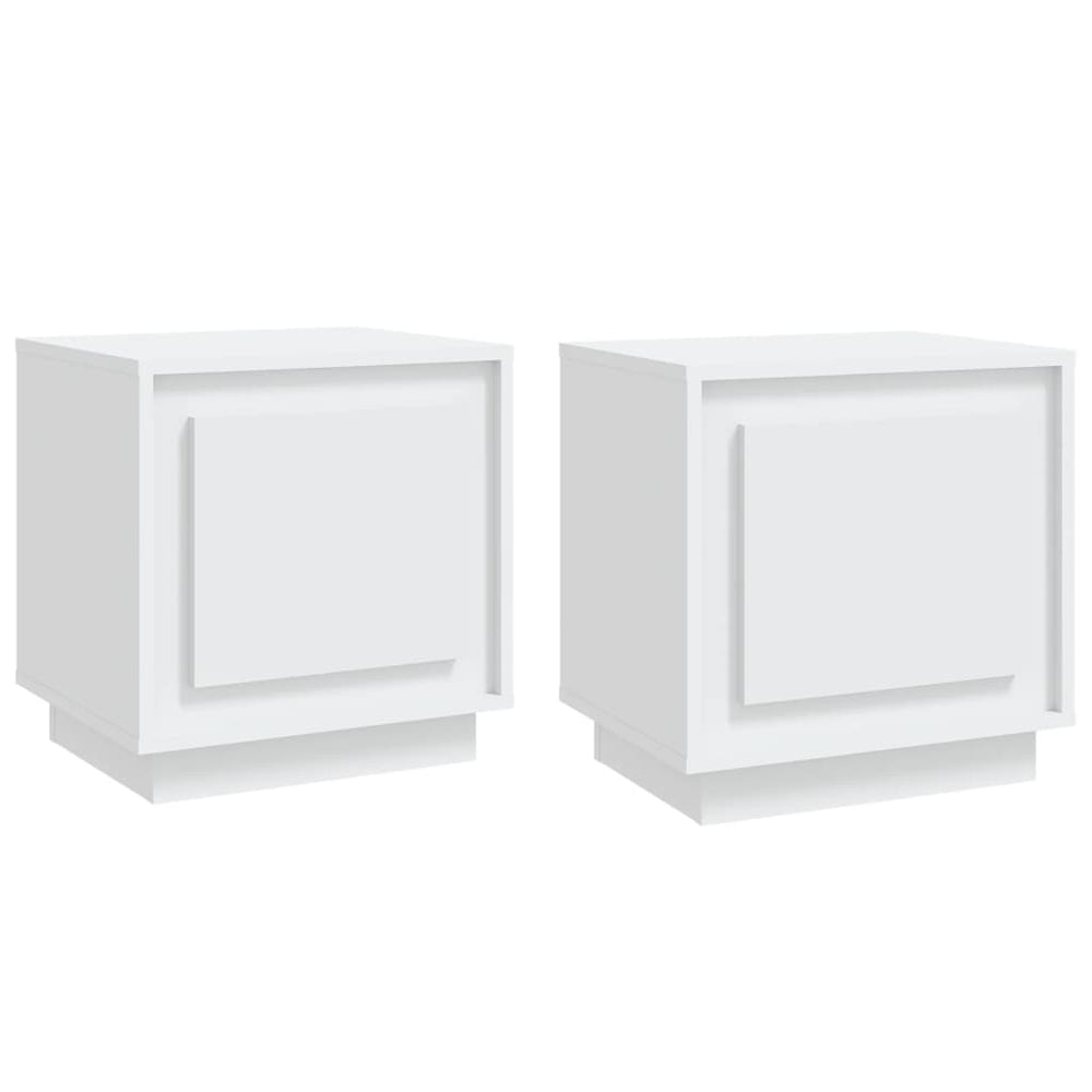 Nachtkastjes 2 st 44x35x45 cm bewerkt hout wit MeubelReus